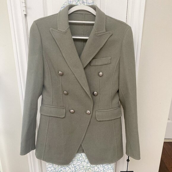 NWT Women’s Wool Blazer Jacket Double Breasted Military Style Coat - Picture 1 of 7